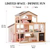ROBOTIME Dollhouses Wooden Doll House, Toy Furniture Set, Toddler Doll House for 3 Year Old, Kids Doll House ,Girls Gifts, Black, 11.6"*31.5"*27.4" - 3 of 4