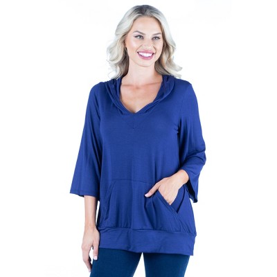 24seven Comfort Apparel Womens Trendy Oversized Fashion Hoodie Top