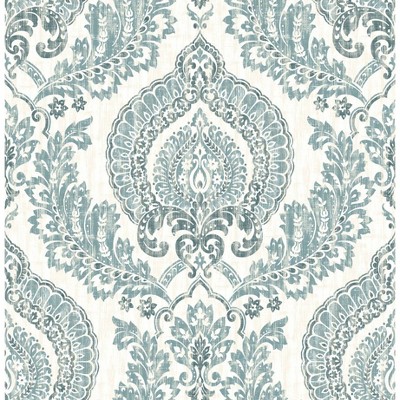 NuWallpaper Kensington Damask Blue Peel & Stick Wallpaper