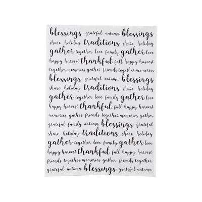 C&F Home Harvest Script Printed Flour Sack Cloth Thanksgiving Kitchen Towel Dishtowel