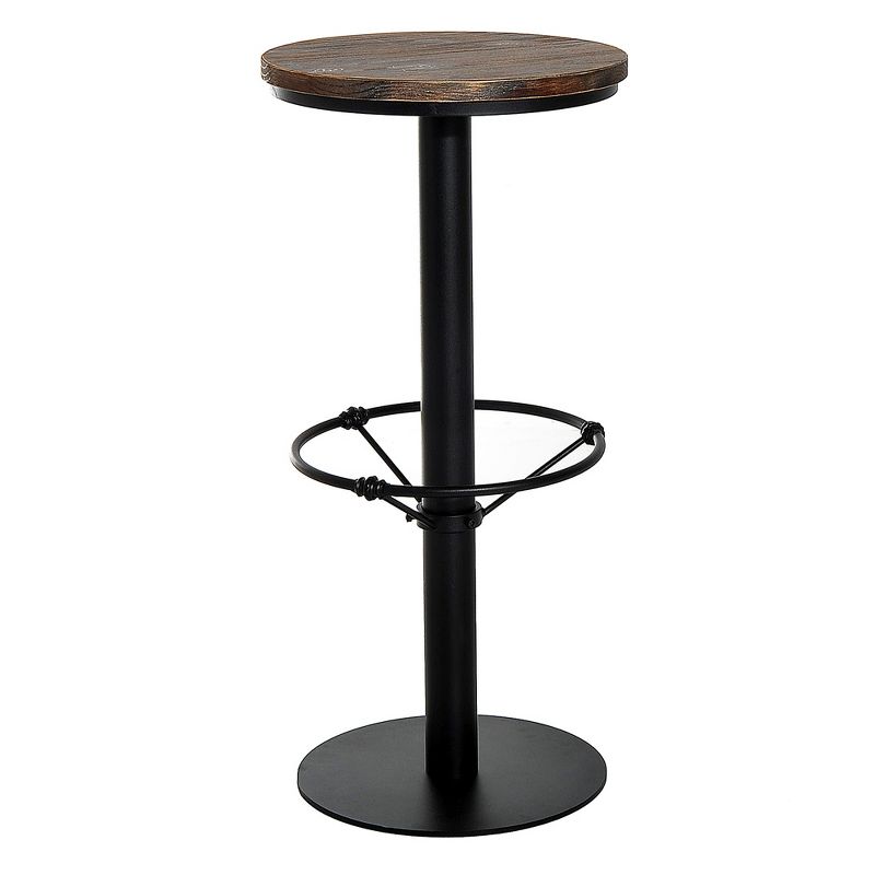 HOMCOM 42" Rustic Bar table Industrial Metal Pine Wood Top Adjustable Standing Pub Table, 4 of 9