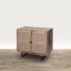 Royal Hampton 35 Inch Handcrafted Accent Cabinet with 2 Mesh Rattan Doors, Black Iron Legs, Mango Wood Frame - 3 of 4