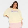 Women's Wicked Butterfly Pearl Graphic Sweatshirt - Cream - 2 of 3