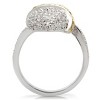 Slickblue Two-Tone Brass Ring with Topaz CZ and Rhodium Finish - Modern Jewelry for Women, Size 5-9 - 4 of 4