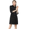 INSPIRE CHIC Women's 3/4 Sleeve Button Down Denim Shirt Dress - 4 of 4
