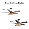 Siljoy 52 Inch Boho Black Hemp Ceiling Fans with Lights and Remote Control, Farmhouse Caged Rattan Ceiling Fan for Dining Room - 2 of 4