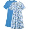 Collections Etc Lilac Printed 2-pc Pack Gowns - 4 of 4