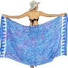 LA LEELA Women's Beachwear Summer Bikini Wraps Beach Wrap Coverups Sarong Skirt Swim Cover Up Swimwear Coverups for Women One Size Blue,Floral - 3 of 4