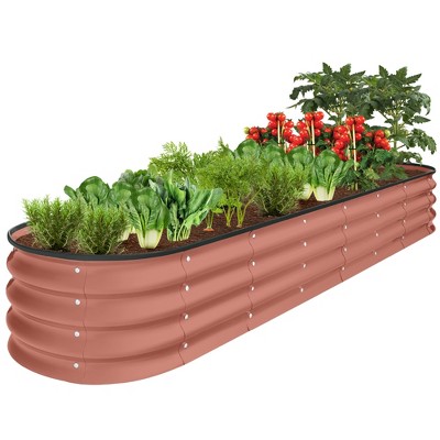 Best Choice Products 8x2x1ft Outdoor Metal Raised Oval Garden Bed, Planter Box for Vegetables, Flowers