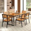 Tangkula Patio Dining Chair Set of 2 Outdoor Chairs w/Metal and Acacia Wood Frame Armrests All-Weather Bistro Chairs - 3 of 4
