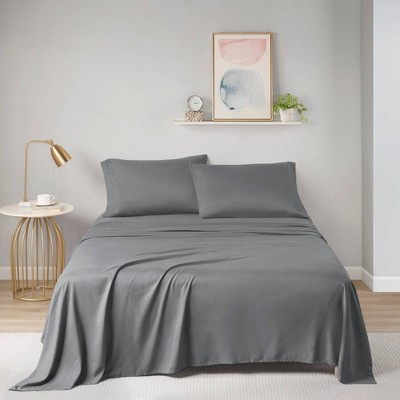 Charcoal Queen Solid Microfiber Sheet Set