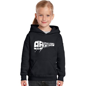 LA Pop Art Girl's Word Art Hooded Sweatshirt - NY SUBWAY - 1 of 4