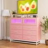 Dresser for Bedroom with 6 Drawers 2-Door Storage Cabinet Dressers & Chest of Drawers - 3 of 4