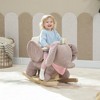 Qaba Baby Rocking Horse with Seat, Kids Ride On Elephant Rocker with Realistic Sound and Safety Belt for 18 to 36 Months, Brown - 3 of 4