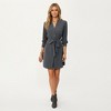 Anna-Kaci Women’s Long Sleeve Button Front Dress with Soft Drape Tie Waist Detail and Smooth Structured Collarless Neckline Finish - 3 of 4