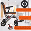 Lightweight Foldable Transport Wheelchair with Handbrakes, Ultra Lightweight Transport Wheelchair for Adults with Removable Flip Armrests & Footrests - 4 of 4