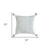 HomeRoots 20" X 20" Silver Gray And Light Gray Viscose Zippered Pillow - 3 of 4