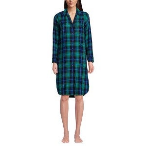 Lands' End Women's Flannel Long Sleeve Sleepshirt Nightgown - 1 of 4