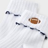Women's Game Day Embroidered Football Pointelle Bobby Socks with Lettuce Edge Cuff - Wild Fable™ - 3 of 3