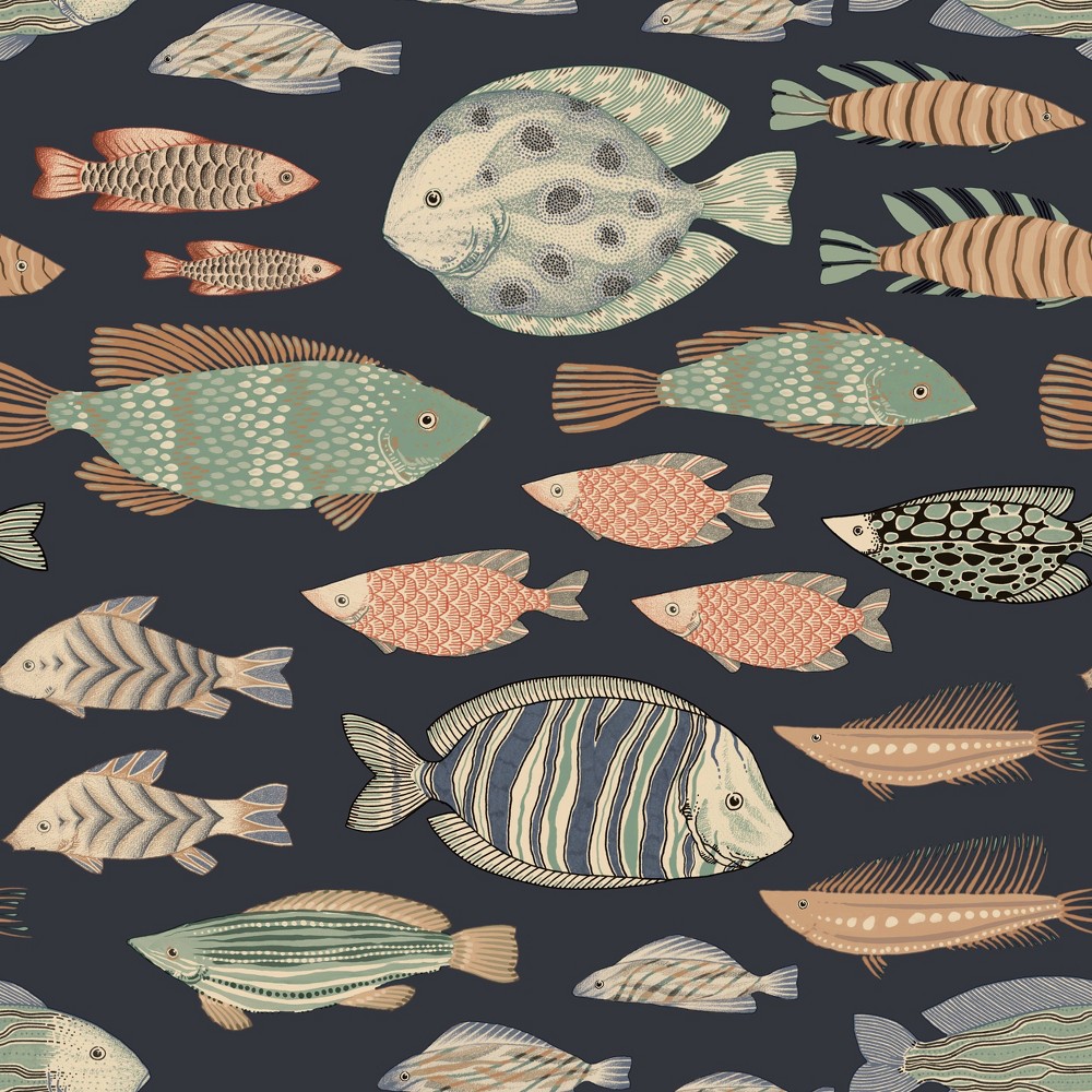 Photos - Wallpaper Tempaper & Co Marine Fish Removable Peel and Stick , Night Fall,