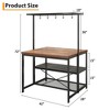 Kitchen Island, 3 Tier Bakers Rack, Island Table for Kitchen with Seating Bakers Rack, Large Coffee Bar Table, Storage Shelf - 2 of 4