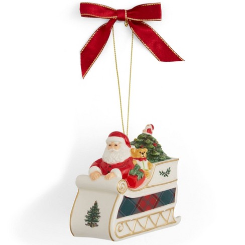 Spode Christmas Tree Santa In Sleigh Ornament - 4" - image 1 of 4