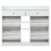 YOOCOZZ Tipping Bucket Shoe Cabinet with 4 Flip Drawers,Multifunctional 2-Tier Shoe Storage Organizer for Entrance Hallway - 4 of 4