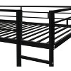 Sapphtopaz Twin Size Metal Loft Bed with 2 Shelves Loft Bed Frame with Guardrail & ladder,Space-Saving Loft Bed with Desk for Teen&Adults - 2 of 4
