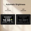 Aoibox 7 Inch Calendar Clock with 12 Alarm Options, Auto Dimmable Display, Large Digital Clock for Impaired Vision, Non-Abbreviated Day &Month (Black) - 3 of 4