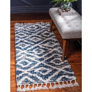 Unique Loom    Hygge Shag Diamond Area Rug - 1 of 4