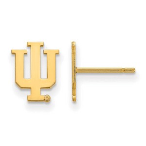 Black Bow Jewelry 14k Yellow Gold Plated Sterling Silver Indiana Hoosiers NCAA Post Earrings - 1 of 3