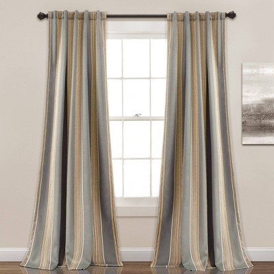 Set Of 2 Julia Striped Light Filtering, Gold Striped Curtains