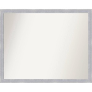 30" x 24" Non-Beveled Grace Narrow Bathroom Wall Mirror Brushed Nickel - Amanti Art: Polystyrene Frame, Wall Mount - 1 of 4