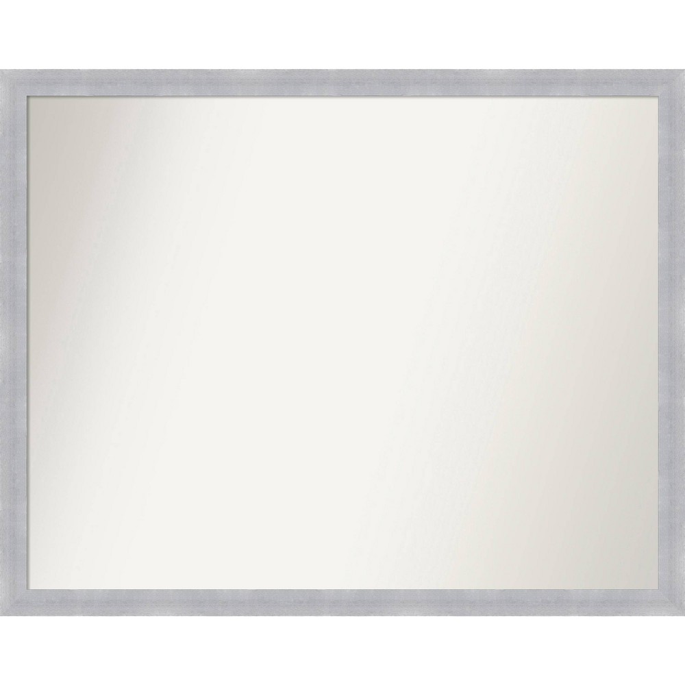 Photos - Wardrobe 30" x 24" Non-Beveled Grace Narrow Bathroom Wall Mirror Brushed Nickel - Amanti Art: Polystyrene Frame, Wall Mount