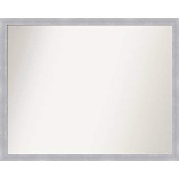 30" x 24" Non-Beveled Grace Narrow Bathroom Wall Mirror Brushed Nickel - Amanti Art