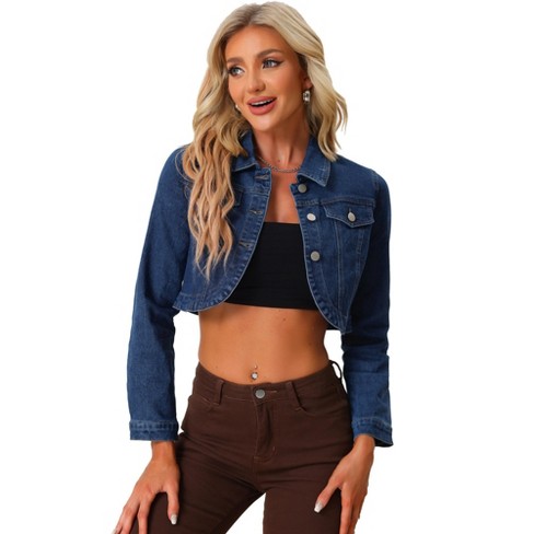 Cropped denim shop jacket target