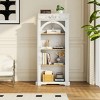 4-Tier Vertical Bookcase with Open Display Shelves, Tall Floor Standing Storage Shelf for Living Room or Home Office – The Pop Home - 3 of 4