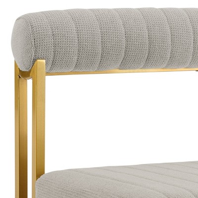 Taupe Faux Leather High Parsons Dining Chair Set with Metal Legs