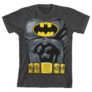 Batman Cartoon Costume Boy's Charcoal Heather T-shirt - 1 of 1