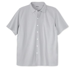 KingSize Men's Big & Tall Lightweight Stretch Mesh Piqué Button Down Shirt - 1 of 4