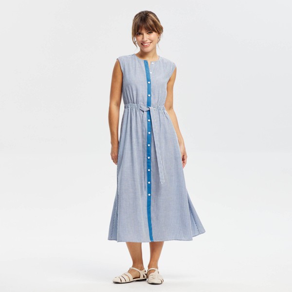 Vestido midi corte A con botones al frente para mujer - Universal Thread™ 3