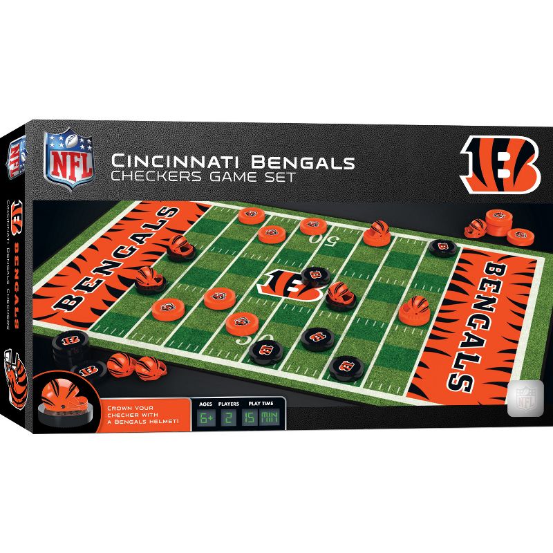 MasterPieces Officially licensed NFL Cincinnati Bengals Checkers Board Game for Families and Kids ages 6 and Up, 2 of 6