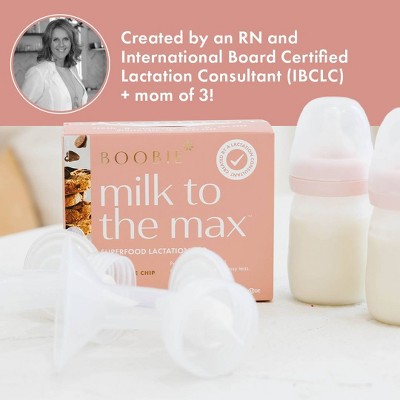 Boobie Milk to the Max Lactation Bar Herbal Supplement for Breastfeeding Oatmeal Chocolate Chips - 6ct