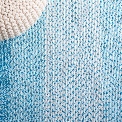 Aqua Braided Reversible Handmade Synthetic Area Rug
