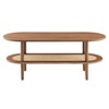 Modway Torus Oval Coffee Table with Rattan Shelf, Walnut - 2 of 4