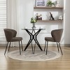 Set Of 2 Dining Chairs with Black Legs,Boucle Fabric Dining Chair with Wing Back, Leisure Armless Chair Upholstered Accent Kitchen Chairs-Cuddlewood - 3 of 4