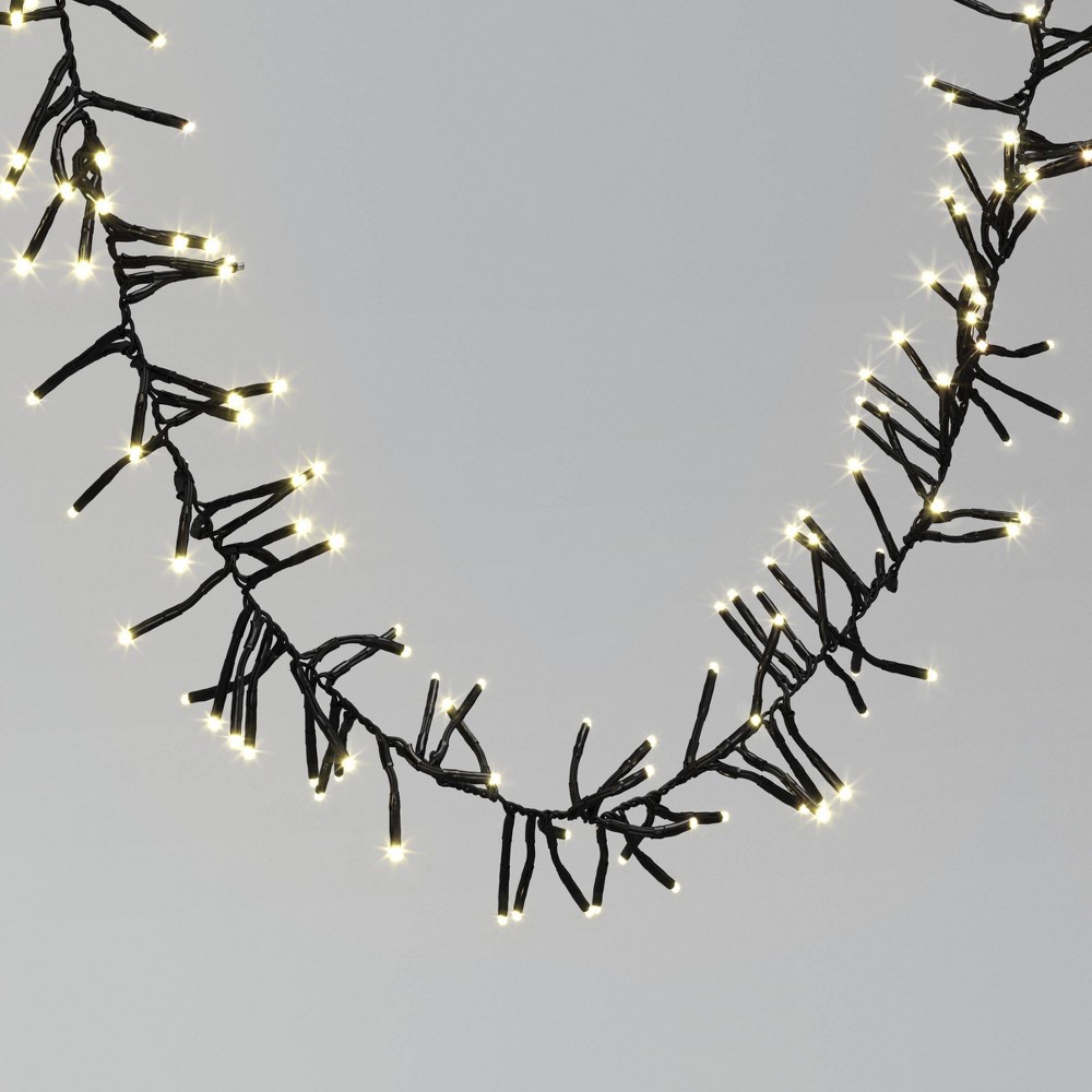 448ct LED Indoor Outdoor Christmas Mini String Lights Garland Warm White Black Wire - Wondershop™: UL Listed, 9.3ft Lighted