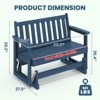 HYLEORY Outdoor Glider Rocking Chair,2 Person Bench Swings for Outside,HDPE All-Weather Resistant 2-Person Loveseat, Patio Glider for Garden Porch - 2 of 4
