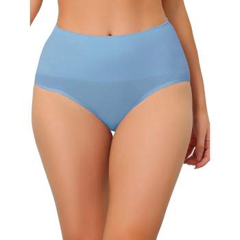 Tummy Control Underwear High Waisted Cotton Soft Breathable Stretch Regular  Cheeky Hipster Blue S
