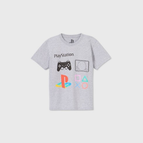 Boys Short Sleeve Playstation Graphic T Shirt Gray Target - boys crew neck short sleeve roblox graphic t shirt